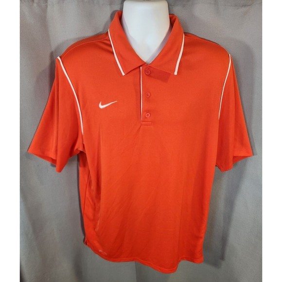 Nike Golf Dri Fit Mens Polo Orange Size Extra Large Short Sleeve Polyester - Picture 1 of 5